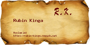Rubin Kinga névjegykártya